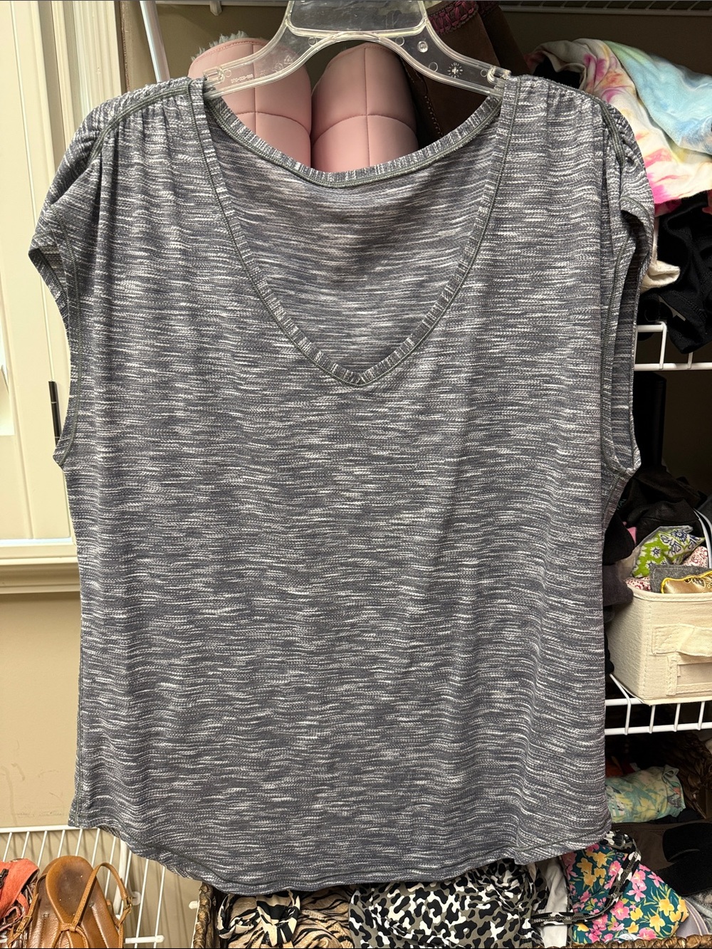 Lululemon Gray V-Neck Women's Top - size 10